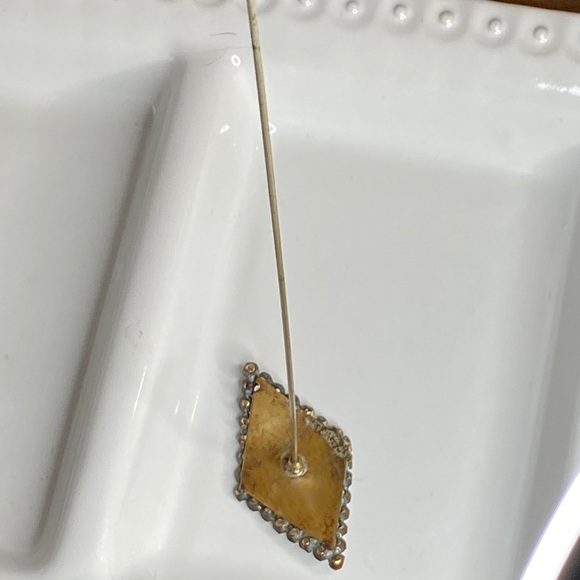 Antique Diamond Shaped Rhinestone Hat Pin 💎 - Picture 5 of 16